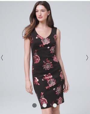 White House Black Market Floral Scuba-Knit Sheath Dress Size 8P